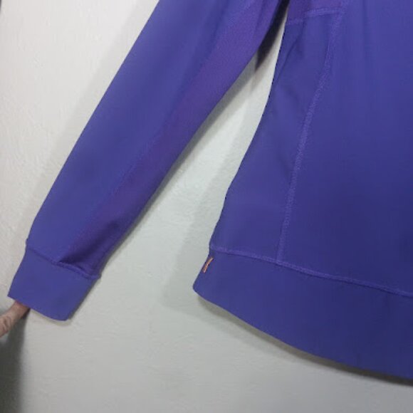 LUCYTECH | Purple Reflective Full Zip Long Sleeve Performance Top Thumbholes XS - Picture 7 of 10